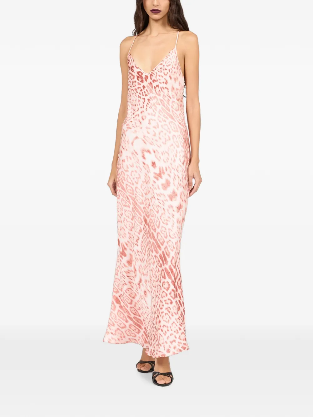 Roberto Cavalli Maxi-jurk met jaguarprint Roze