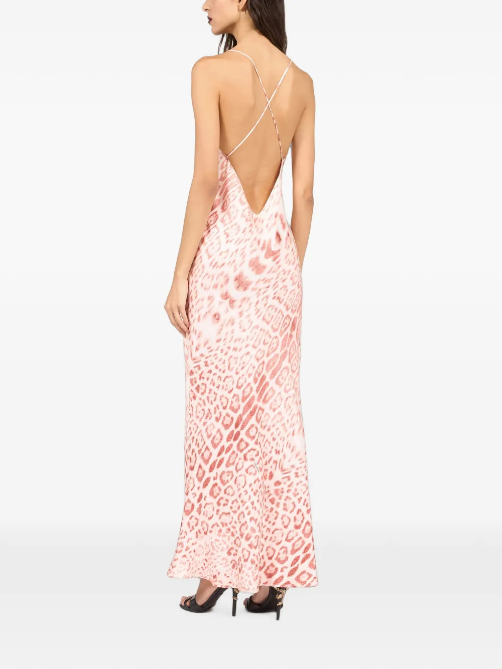 Roberto Cavalli Maxi-jurk met jaguarprint Roze