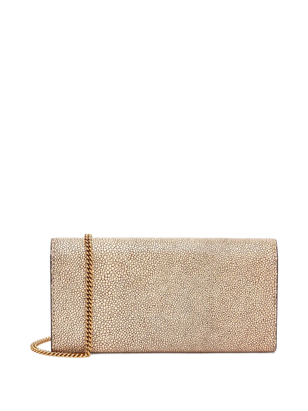 Roberto Cavalli Portemonnee met slangenplakkaat en stekelig effect Beige