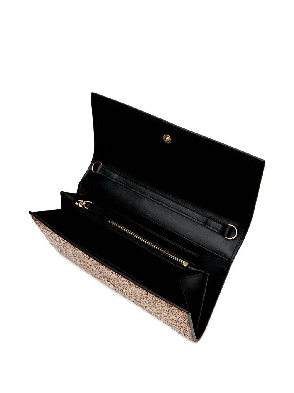 Roberto Cavalli Portemonnee met slangenplakkaat en stekelig effect Beige