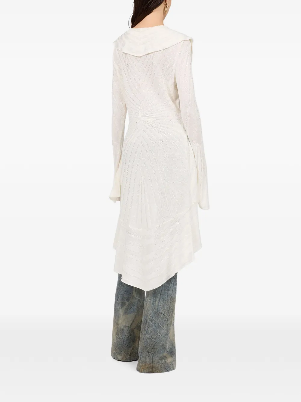 Roberto Cavalli Vest met ruches en flared mouwen Beige