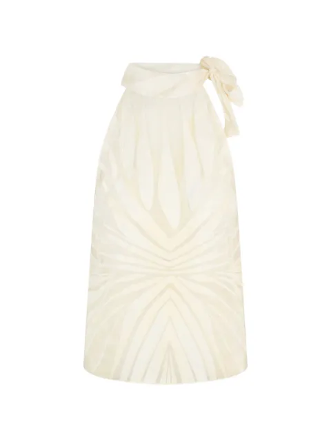Roberto Cavalli ray print bow-detail top