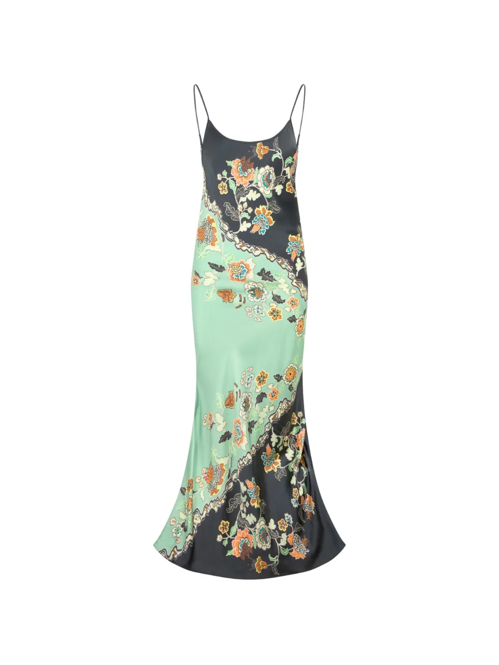 Roberto Cavalli floral-print backless maxi dress - Green
