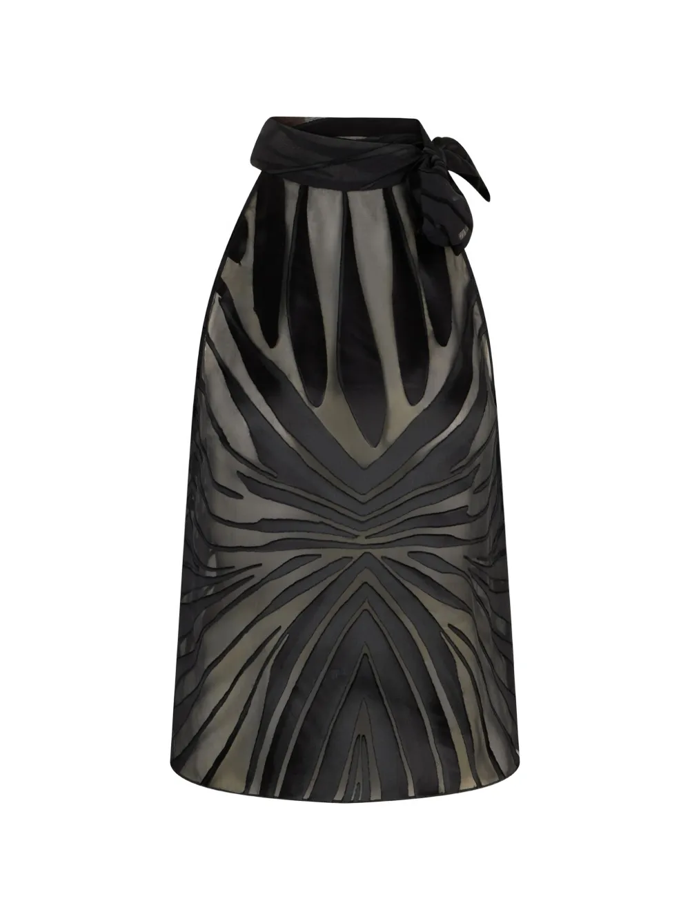 Roberto Cavalli Ray-pattern bow-detail top - Black
