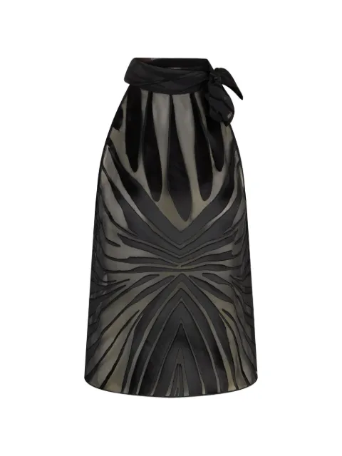 Roberto Cavalli Ray-pattern bow-detail top