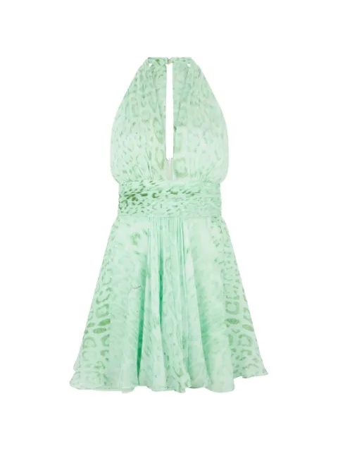 Roberto Cavalli leopard-print halterneck mini dress