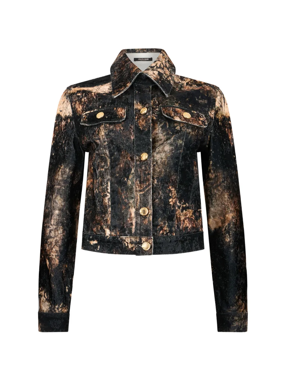 Roberto Cavalli button-up denim jacket - Schwarz