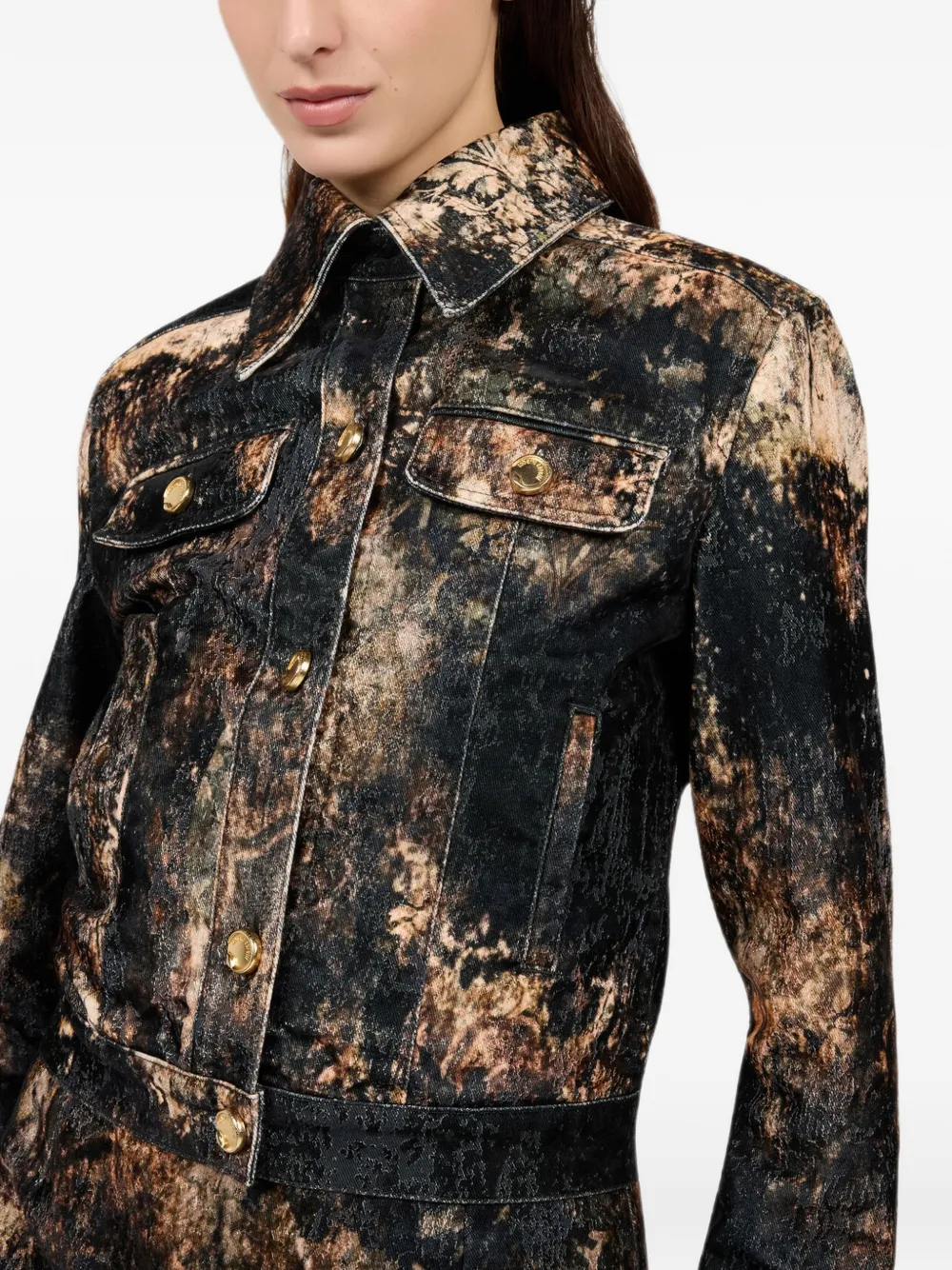 Roberto Cavalli button-up denim jacket Zwart