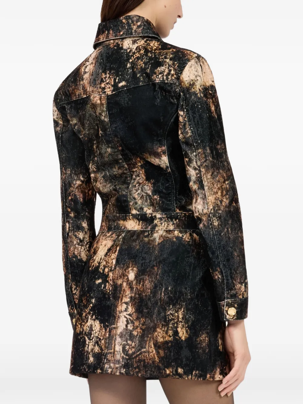 Roberto Cavalli button-up denim jacket Zwart