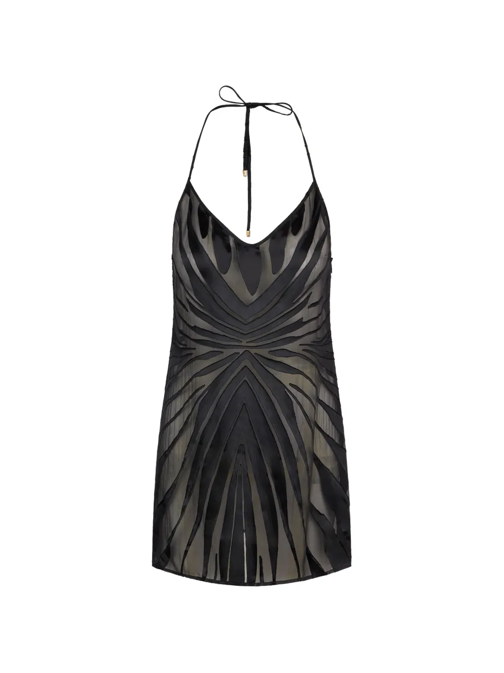 Roberto Cavalli Abito corto con scollo all'americana - Nero