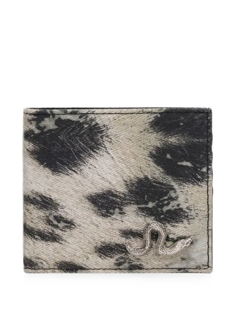 Roberto Cavalli animal-print snake-plaque wallet