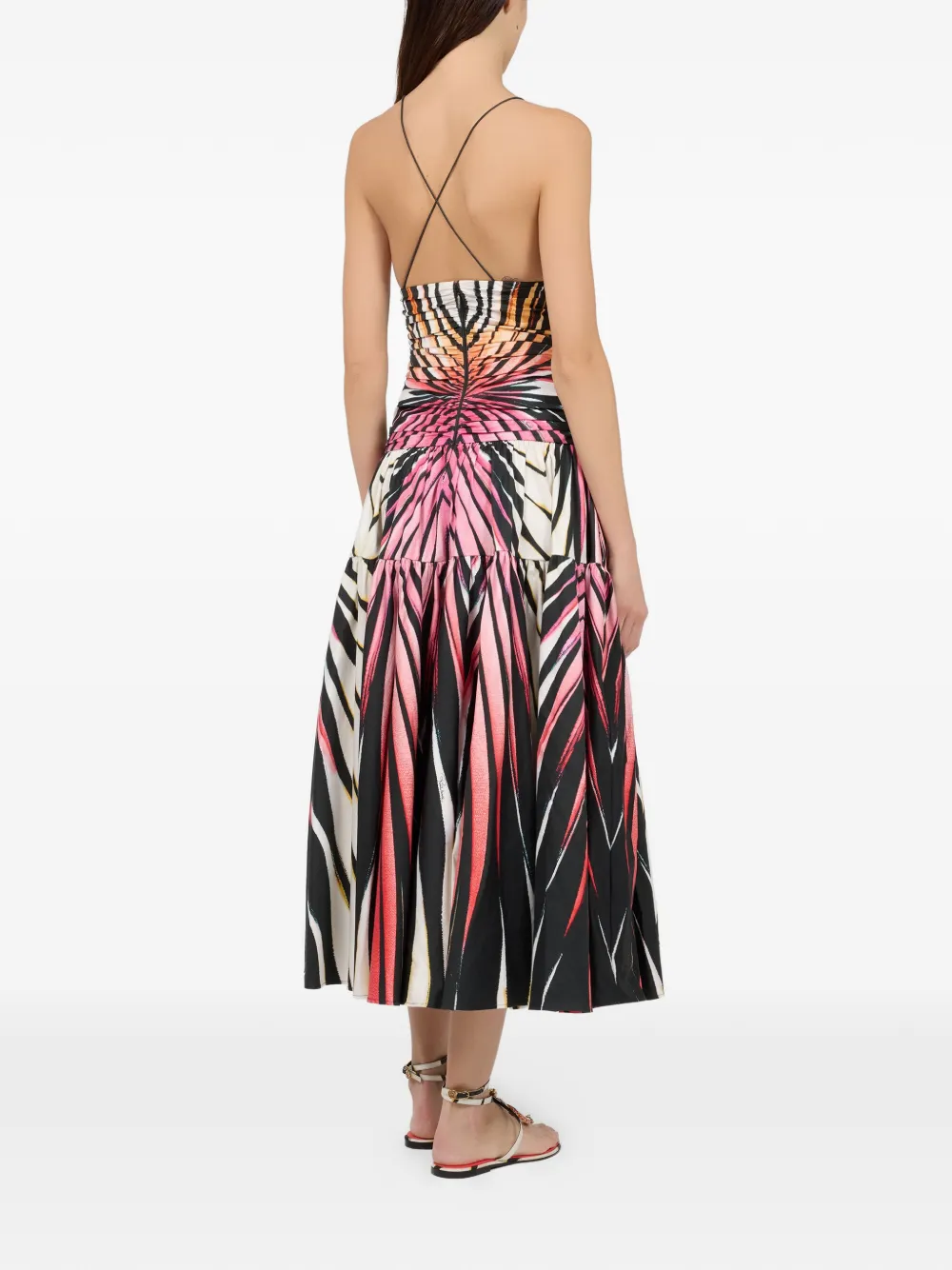 Roberto Cavalli Midi-jurk met print Zwart