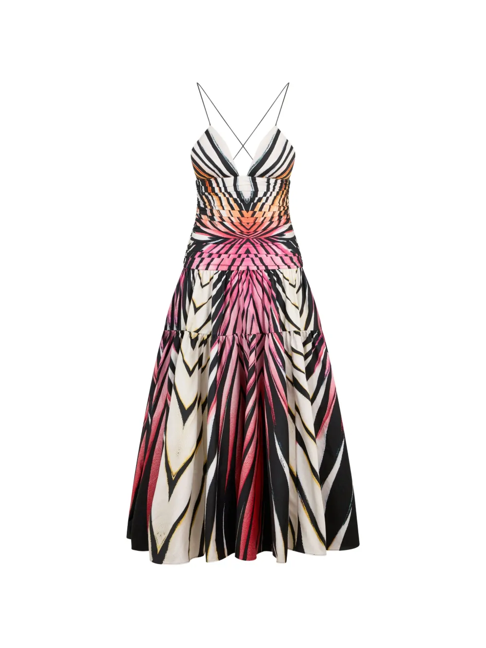 Roberto Cavalli Ray Of Paradise printed midi dress - Nero