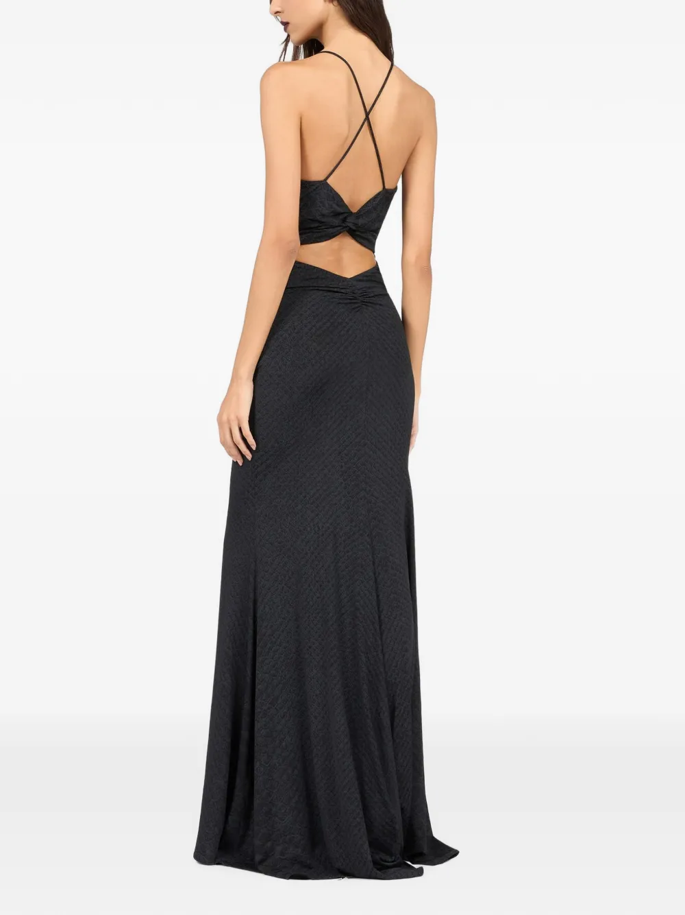 Roberto Cavalli Maxi-jurk met slangendetail en uitgesneden details Zwart