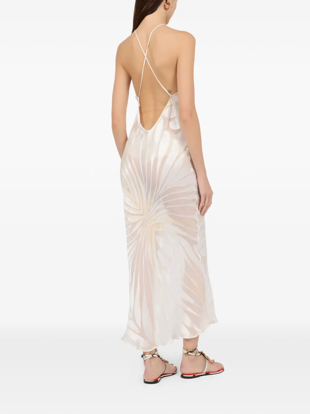 Roberto Cavalli devoré maxi-dress Wit