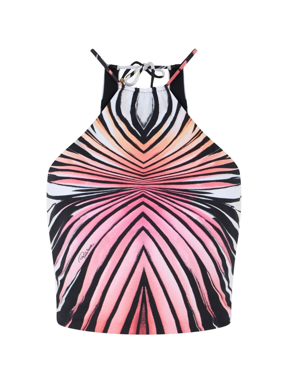 Roberto Cavalli Ray Of Paradise zebra-print halterneck top - Pink