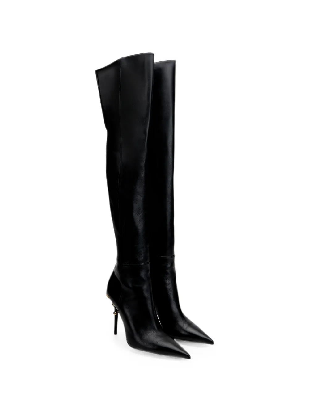 Roberto Cavalli snake-embellished pointed-toe boots Zwart