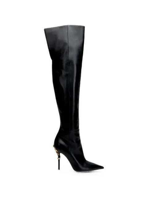 Roberto Cavalli snake-embellished pointed-toe boots