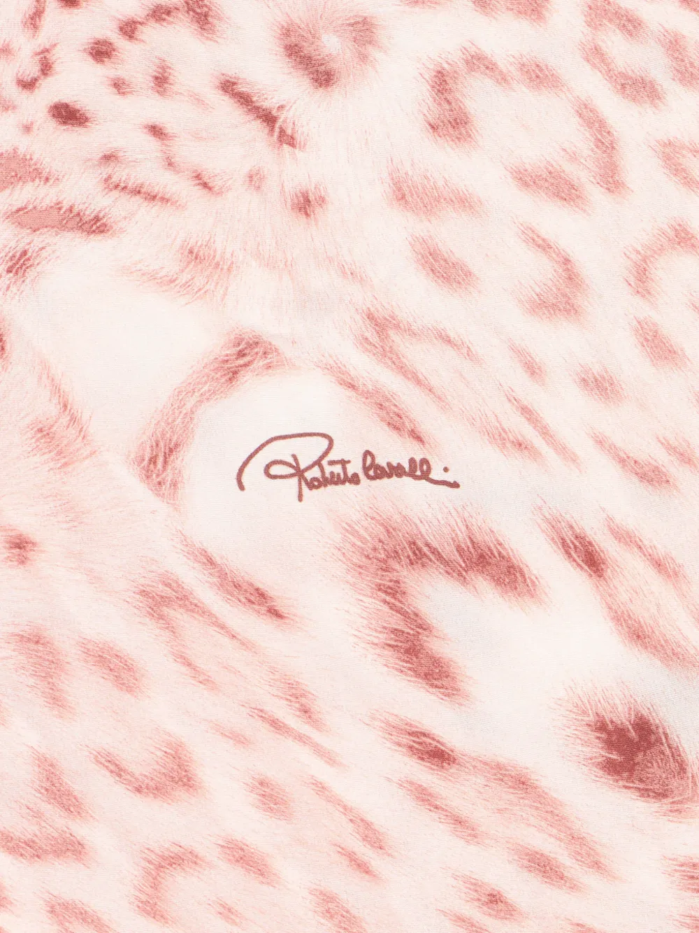 Roberto Cavalli Sjaal met luipaard- en logoprint Roze