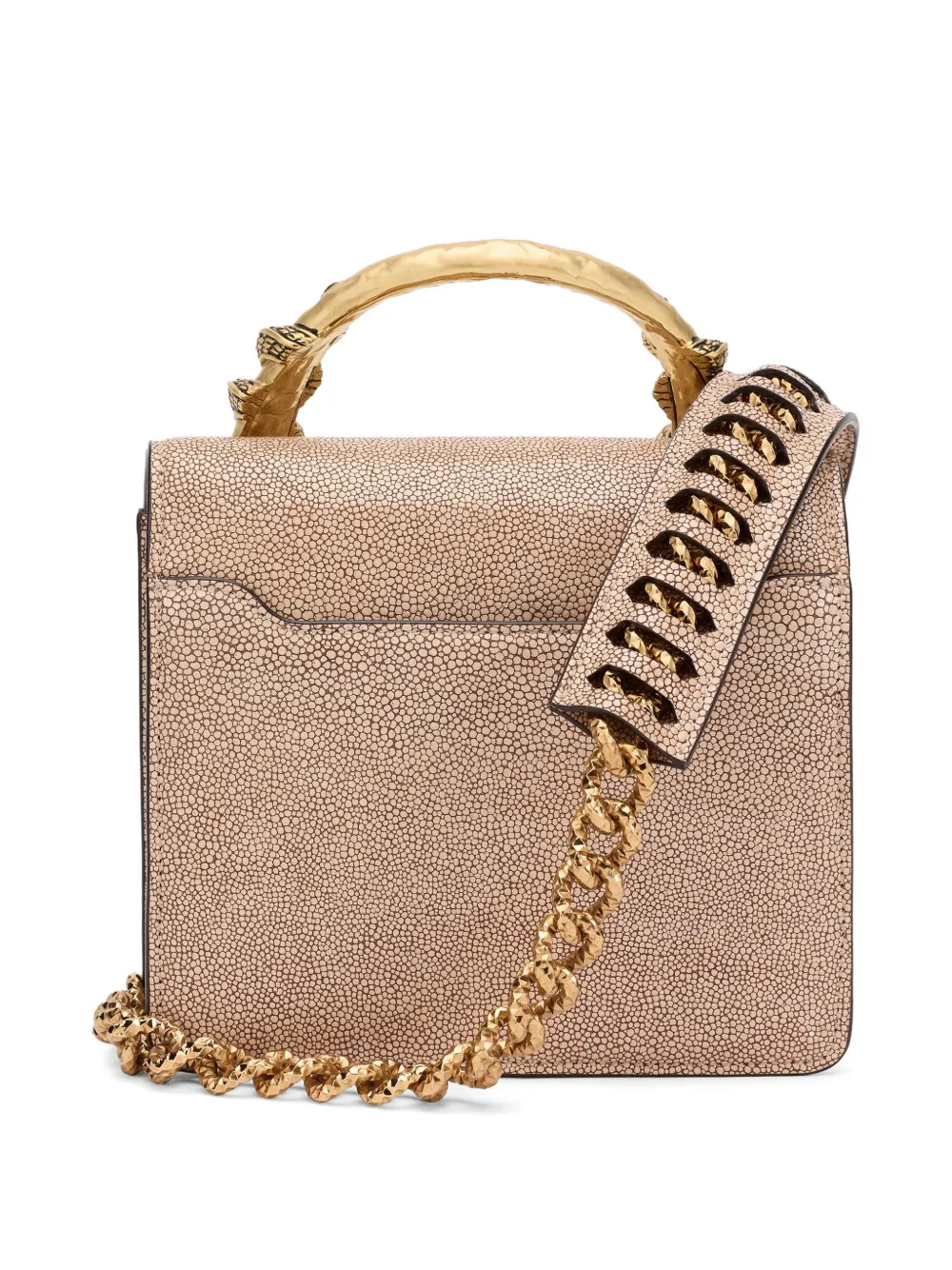 Roberto Cavalli Serpenti clutch met stingray-effect Beige