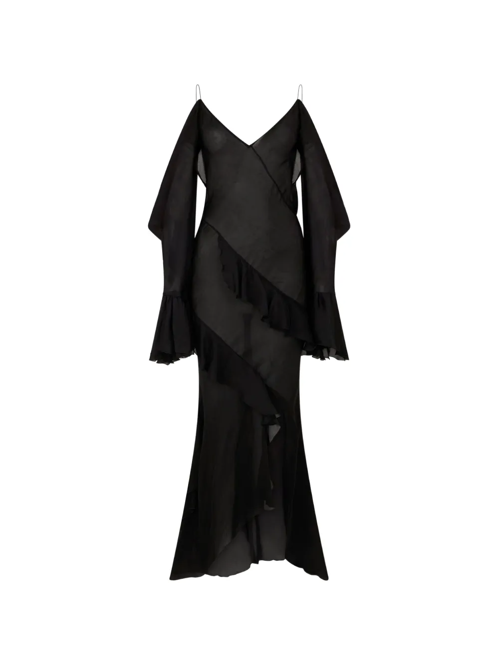 Roberto Cavalli Kleid mit Rüschen - Schwarz