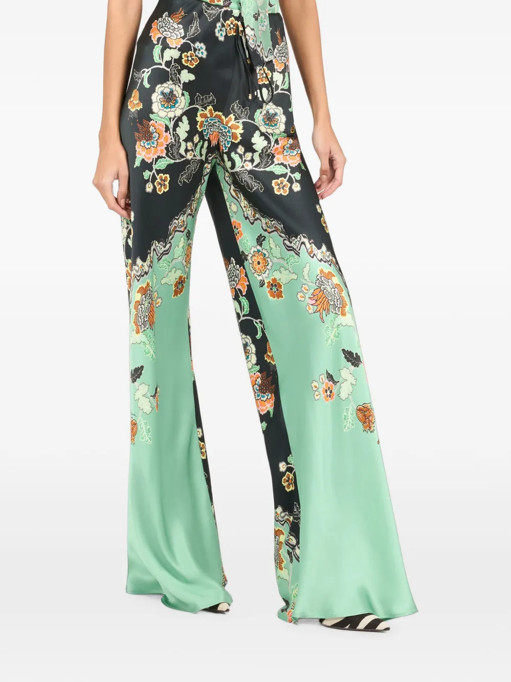 Roberto Cavalli Broek met bloemenprint Zwart