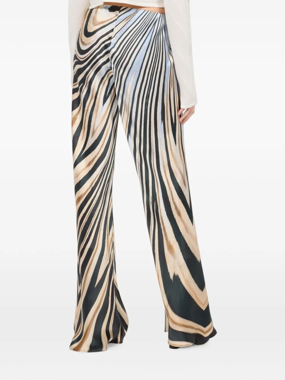 Roberto Cavalli Broek met zebraprint en trekkoord Bruin