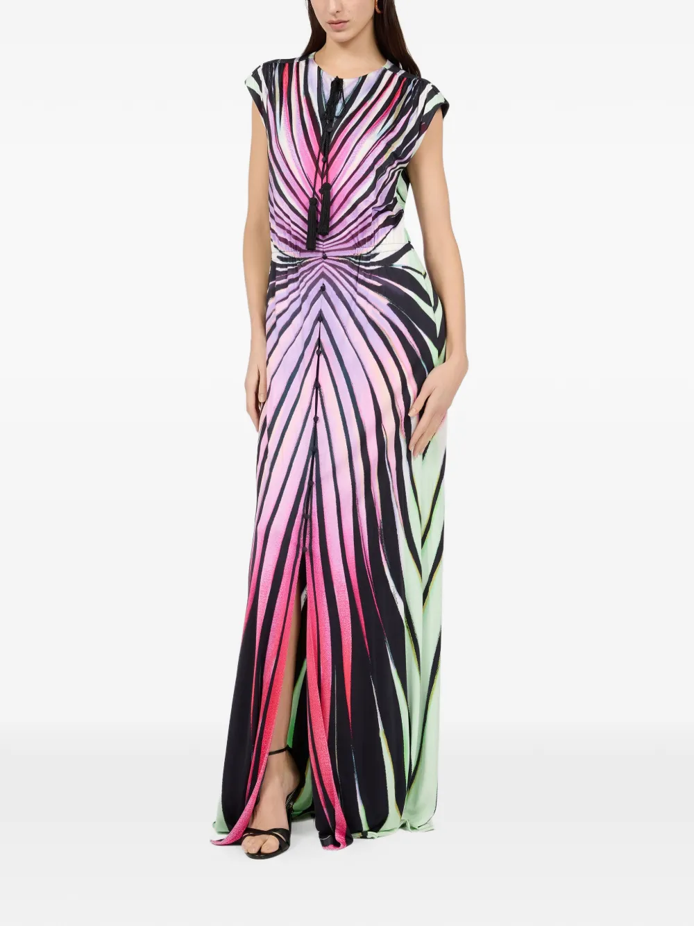Roberto Cavalli Ray Of Paradise maxi-jurk met print Zwart