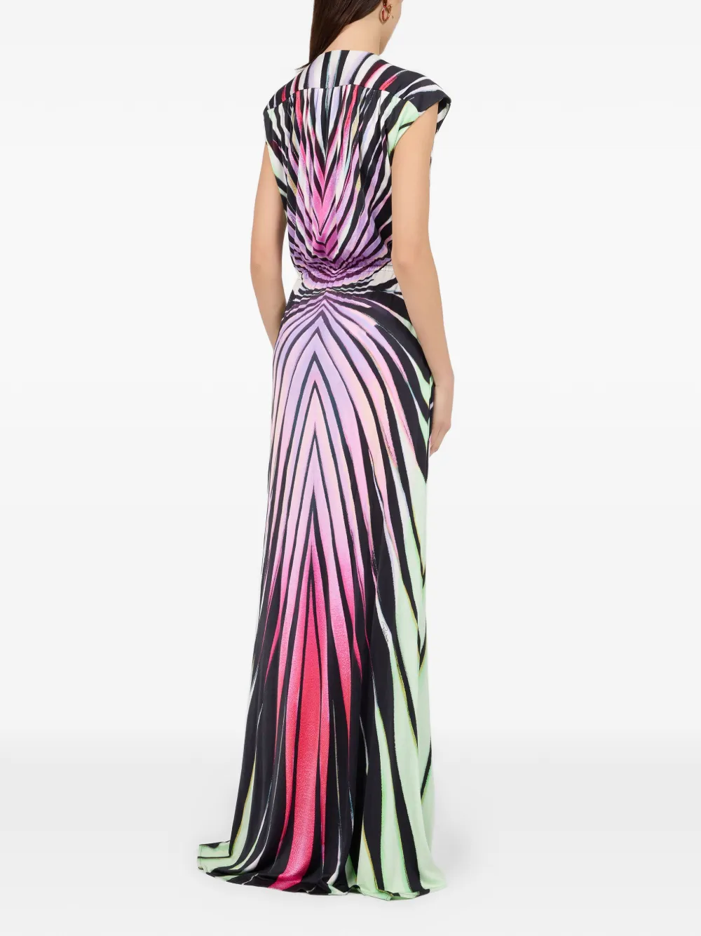 Roberto Cavalli Ray Of Paradise maxi-jurk met print Zwart