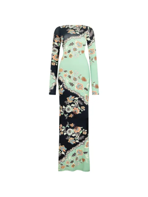 Roberto Cavalli floral-print long-sleeve maxi dress
