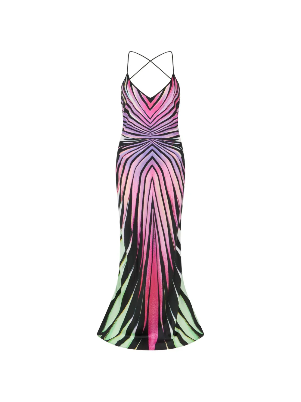 Roberto Cavalli Ray of Paradise Maxikleid mit überkreuzten Trägern - Schwarz