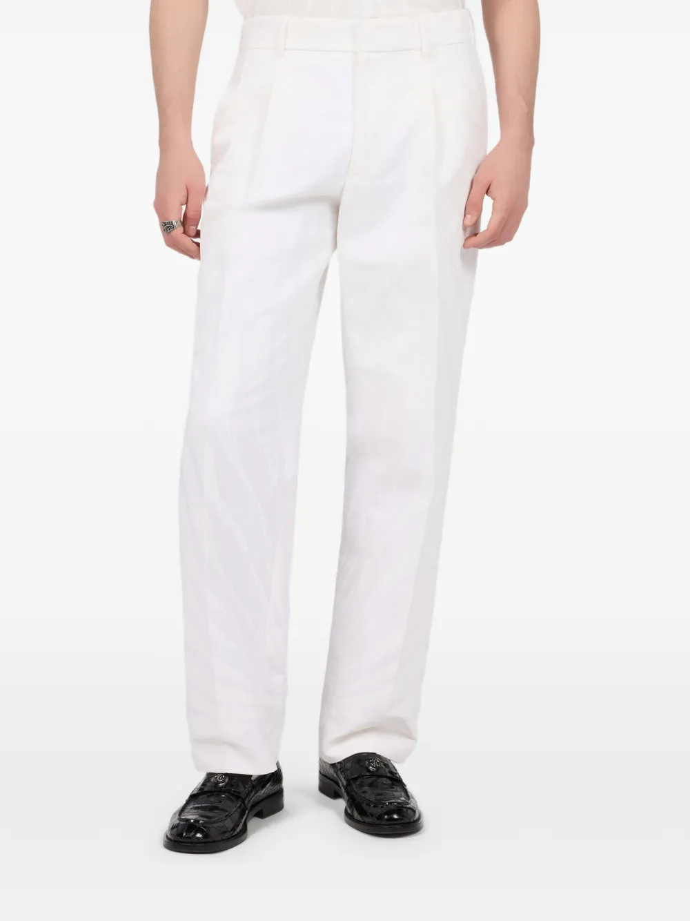 Roberto Cavalli Ray-print trousers Wit