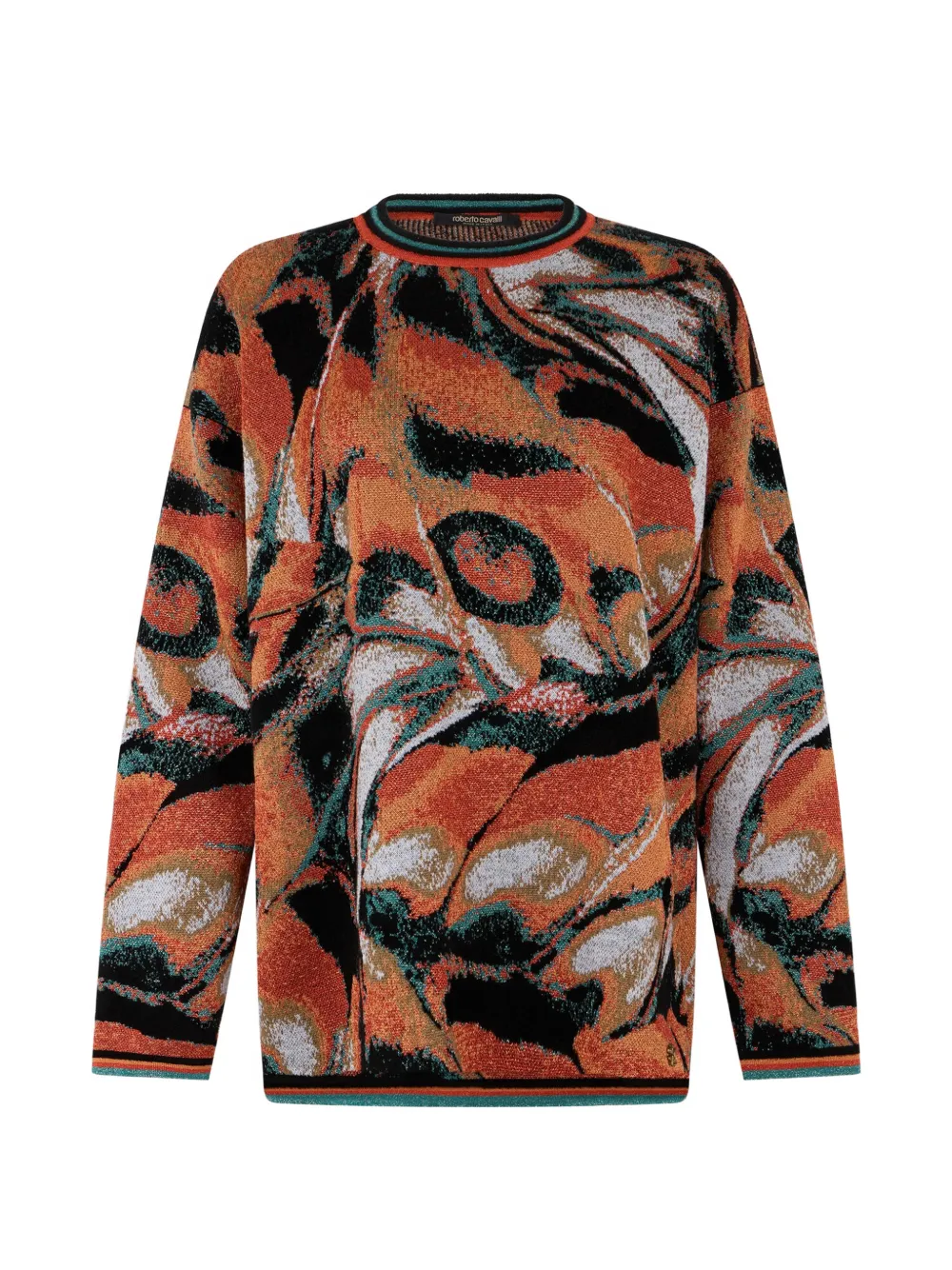 Roberto Cavalli abstract-print sweater - Orange
