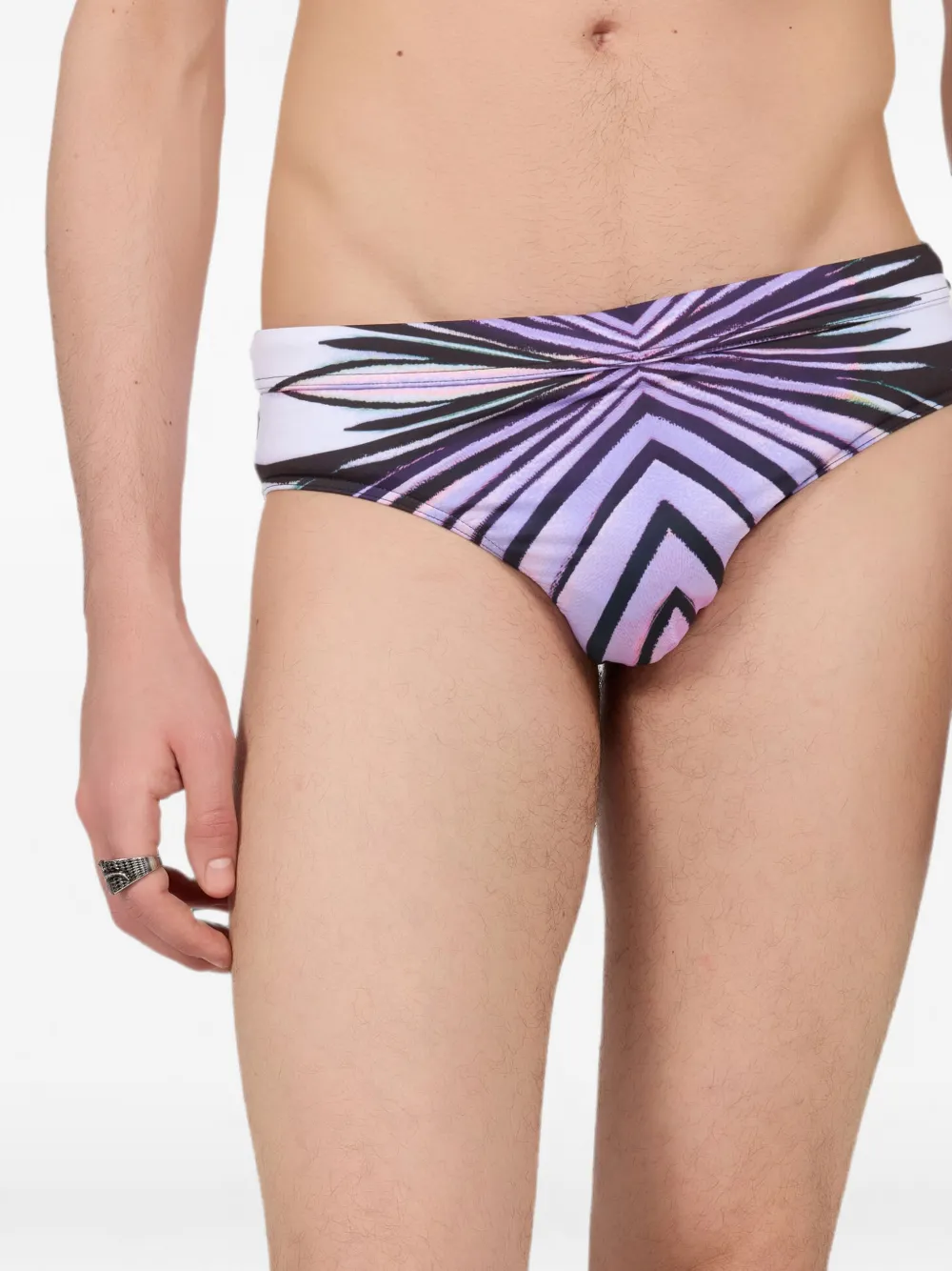 Roberto Cavalli Zwembroek met abstracte print Paars