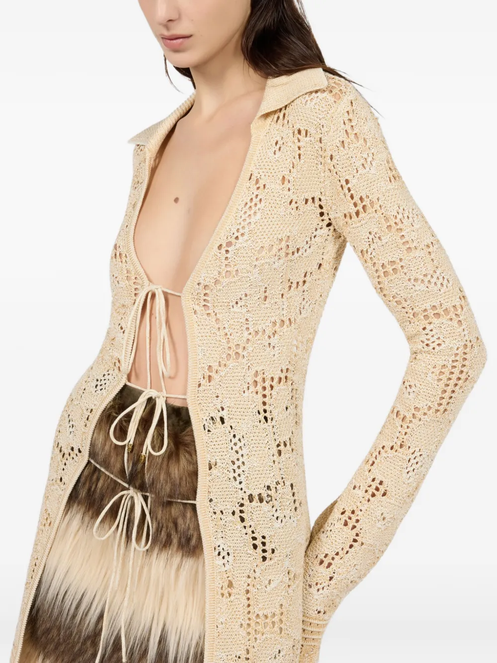 Roberto Cavalli Gestrikt vest Beige