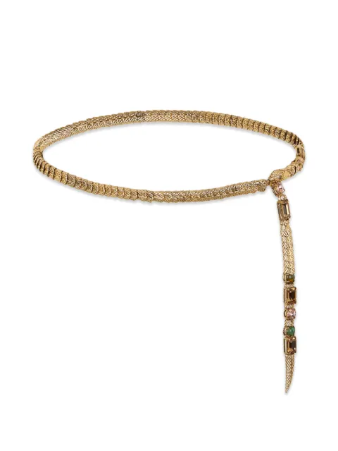 Roberto Cavalli crystal-embellished snake-effect belt