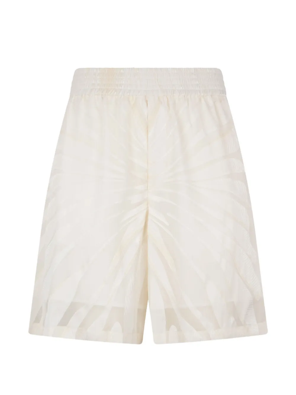 Roberto Cavalli Shorts met bladerpatroon Beige