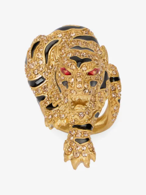 Roberto Cavalli anillo Tiger con detalles de cristal