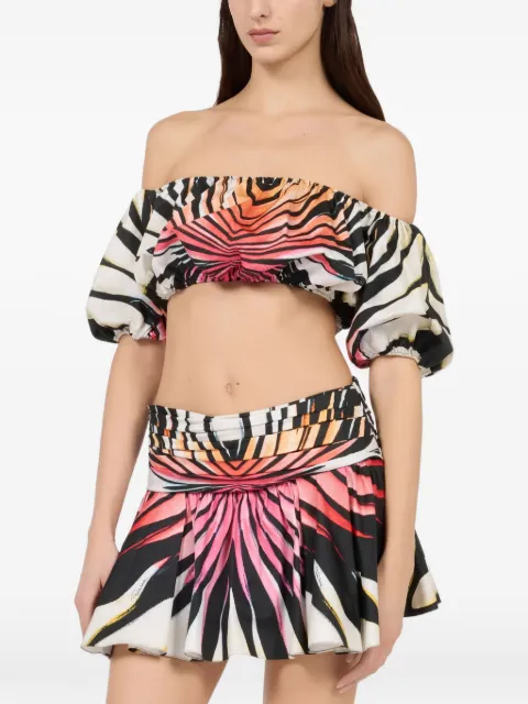 Roberto Cavalli Ray of Paradise-print off-the-shoulder top