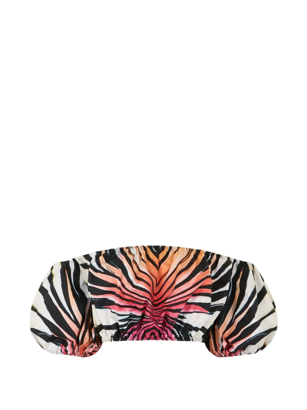 Roberto Cavalli Ray of Paradise-print off-the-shoulder top Zwart