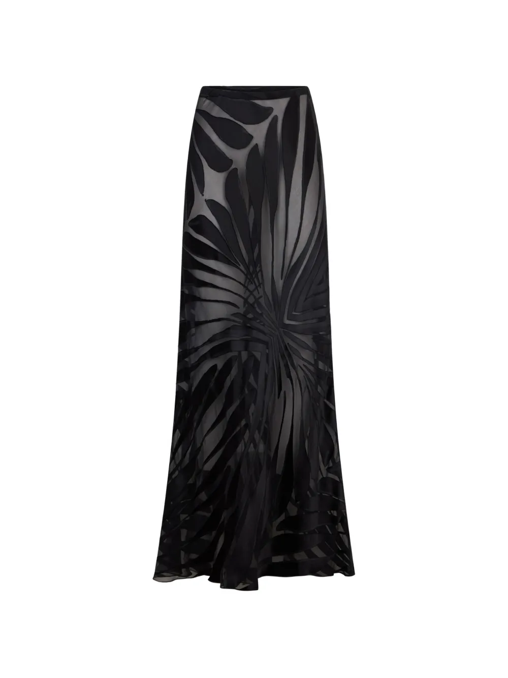 Roberto Cavalli sheer ray print maxi skirt - Black