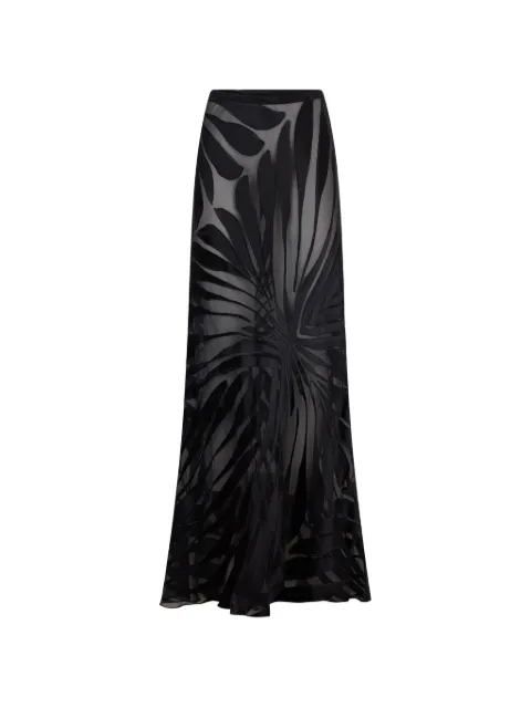 Roberto Cavalli sheer ray print maxi skirt