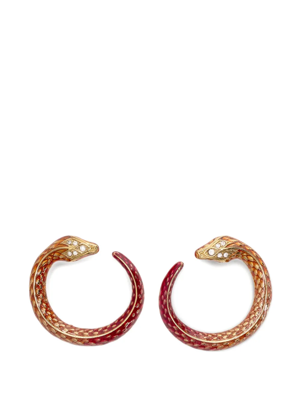 Roberto Cavalli Orecchini Serpentine con cristalli - Oro