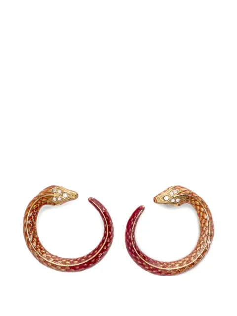 Roberto Cavalli Serpentine crystal-embellished earrings