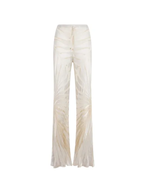 Roberto Cavalli leaf-devoré drawstring trousers