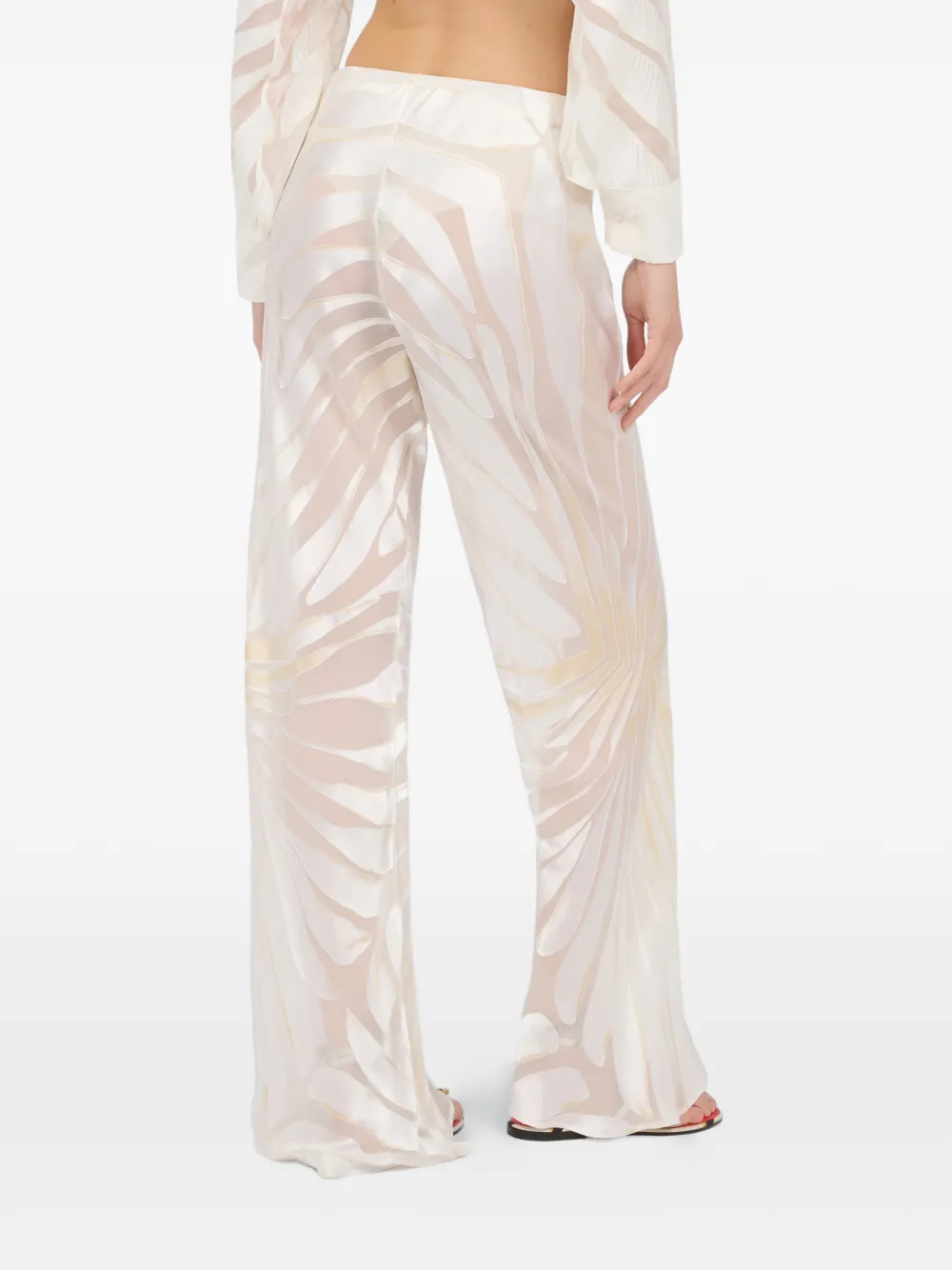 Roberto Cavalli Broek met trekkoord en bladerdevoré Wit
