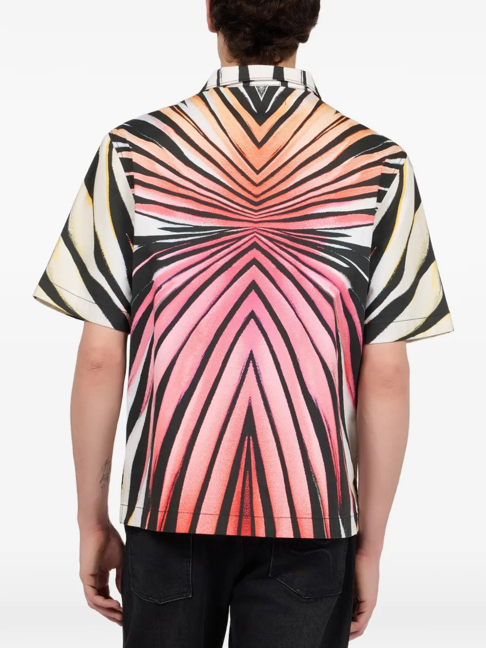 Roberto Cavalli Overhemd met Ray of Paradise-print en korte mouwen Roze