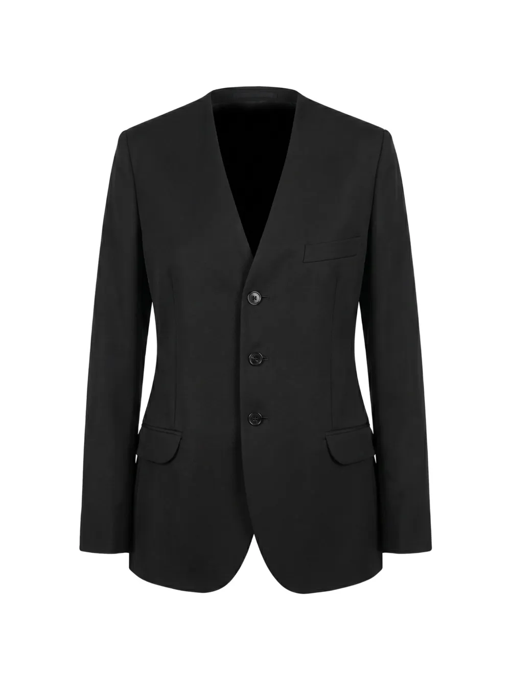 Jil Sander collarless single-breasted blazer - Black