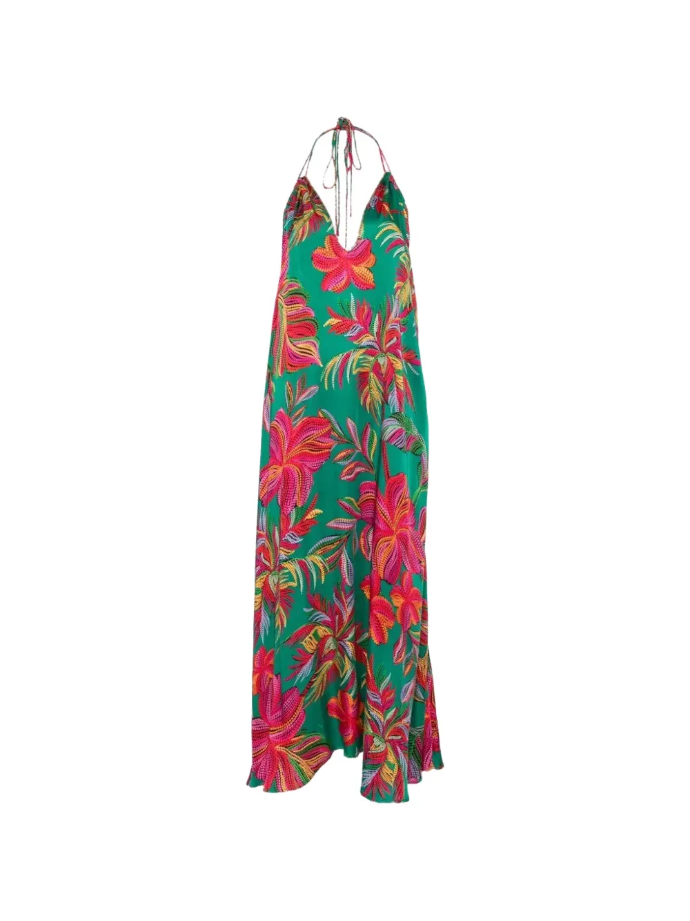 Sundress Natasha floral-print halterneck maxi dress - Verde