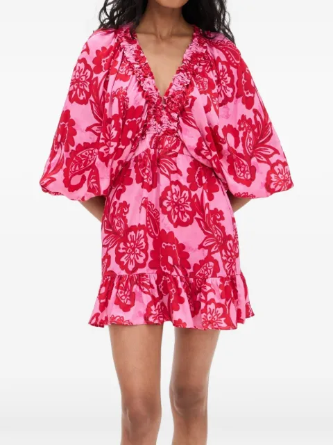 Sundress Marine ruffled floral-print mini dress